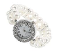 DRESSOOS Bracelet Scratch for Dainty Watch with Women Pearl Rhinestones, Elastic Fit Resistant Design, Vintage Style Christmas and Parties and Elegant Occasions