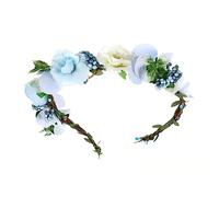 DRESSOOS Bridal Tiara Fake Floral Garland Festival Party Tiara Flower Headpiece Hair Ornament for Birthday Made of High-class Gauze