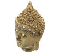 DRESSOOS Bronze Resin Buddha Head Sculpture for Home and Office Decor, Zen Desktop Ornament, Aesthetic Buddha Head Figurine for Bedroom and Living Room Display