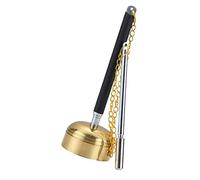 DRESSOOS Buddhist Ceremony Supplies Dharma Ritual Utensil Temple Tool Smooth Polished Bronze Hand Call Bell