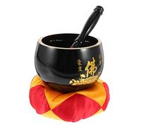 DRESSOOS Buddhist Sound Bowl Singing Bowl for Meditation Handmade Music Black 3.5 Inches
