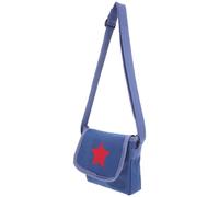DRESSOOS Canvas Messenger Bag and Boys, Adjustable Small Crossbody School Backpack with Blue Star Pattern, Vintage Travel Shoulder Pouch