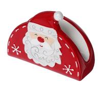DRESSOOS Ceramic Santa Claus Napkin Holder Stand with Smooth Edges for Room Table and Dinner Party, Elegant and Simple Tabletop Tissue Organizer, Safe to Use Xmas Table Decoration
