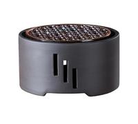 DRESSOOS Ceramic Tea Pot Warmer with Candle Holder and Stove Stand for Tea and Milk Warming, Includes Mat, for Home, Shop Or Bar Use, Black Colour