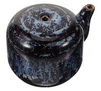 DRESSOOS Chinese Calligraphy Water Dropper Ceramic Ink Well for Study and Ink Grinding, Black Pottery Water Pot Delicate Design and Versatile Usage