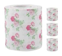 DRESSOOS Colored Toilet Paper Roll Soft Floral Pattern Printed Bathroom Tissue 4 Rolls Practical Home Travel Use