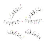 DRESSOOS Colorful Love False Eyelashes for Halloween Cosplay Party Natural Curl Lashes Fake Long Eyelashes Easy to Apply Lash Applicator Tool