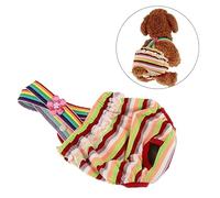 DRESSOOS Colorful Striped Washable Pet Diaper for Female Dogs Xl Sanitary Pants with Straps for Menstruation Protects Floors from Urine and Stains Green