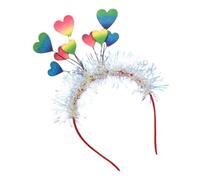 DRESSOOS Colourful Love Heart Hairband for Valentine's Day Heart Bopper Tassel Secure Fit Hair Hoop Lovely Headpiece for Female Party and Photo Props