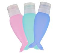 DRESSOOS Cosmetic Travel Bottles 3pcs Empty Storage Containers 90ml Lotion Shampoo Gel Pink Blue Light Green