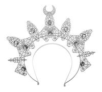 DRESSOOS Dark Rhinestone Baroque Crown Headband Hair Hoop for Women, Multi-function Party Hairband Festival Photo Prop, Decorative Hair Accessory for Weddings and Costume