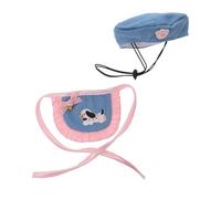 DRESSOOS Denim Cat Costume Set with Adjustable Bow Scarf Bib and Party Hat for Small Pets Breathable Pet Outfit for Dog and Cat Birthday Parties Mess-resistant Bandana Accessories