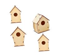 DRESSOOS Diy Christmas Wooden House Toys Handmade Log Cabin Creative Toy Decorative Wooden House Christmas Ornaments
