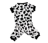 DRESSOOS Dog Coat Polyester Cow Spot Pattern Small Pet Dog Coat Warm Windproof for Autumn Winter Size l