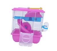 DRESSOOS Double Layer Hamster Villa Cage for Small Pets Portable Acrylic Design Running Wheel and Water Jug Hamster House for Play and Sleep