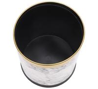 DRESSOOS Double Layer Marbling Plastic Waste Basket with Reusable Garbage Bag Fixing for Living Room and Bathroom