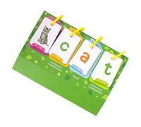 DRESSOOS Early Education Visual Word Flash Cards with Pocket Chart Montessori Reading Learning Cards for Preschool Language Development and Spelling Practice Portable Educational