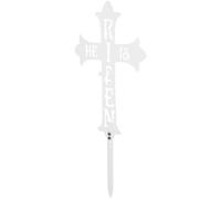 DRESSOOS Easter Yard Cross Sign Outdoor Metal Stake He Is Risen Lawn Garden Decoration Easter Outdoor Sign Stake for Patio Lawn