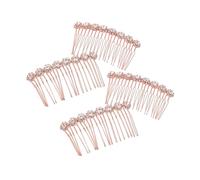 DRESSOOS Elegant Hair Insert Comb 4pcs Alloy Rhinestone Comb Perfect for Wedding Party