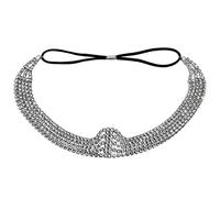 DRESSOOS Elegant Rhinestones Layered Head Chain Elastic Headband for Women Head Jewelry