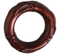 DRESSOOS Elegant Rosewood Carved Wood Craft Joint Ring Delicate Bamboo Leaf Design, Artistic Desktop Decor for House and Office, Beautiful Traditional Micro Landscaping Decoration
