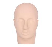 DRESSOOS Eyelash Extension Head Silicone Mannequin for Makeup Practice and Human Body Demonstration, Soft Beige Cosmetology Manikin Head for Beginners Training