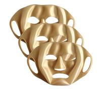 DRESSOOS Face Mask Holder 3d Anti-drop and Anti-wet Features Reusable 3pcs Silicone with Ear Hook Design Easy to Attach and Remove, Fashionable Golden Colour for Night Skincare
