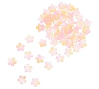 DRESSOOS Five Petal Flower Gradient Cherry Blossom Resin Beads 50pcs for Special Occasions Bracelets Through-Hole Design Jewelry Making Supplies