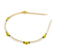 DRESSOOS Flower Hair Band Women Fashion Headband Pearl Daisy Headband Wedding Headpiece for Bride