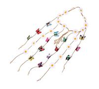 DRESSOOS Flower Headband Butterfly and Daisy Decor Lightweight Tassel Hairband for Women Hair Accessory for Beach Parties and Festivals