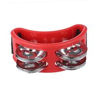 DRESSOOS Foot Tambourine Percussion Instrument with Metal Red Compact Design for Acoustic Strap for Comfortable Use for Jam Sessions and Parties
