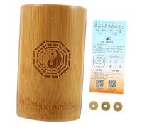 DRESSOOS Fortune Telling Bamboo Bucket with Copper Coins Chinese Divination Game Prop for Feng Shui Decor Spiritual Practices Easy to Use Fun for Family Gatherings Unique Traditional Tool