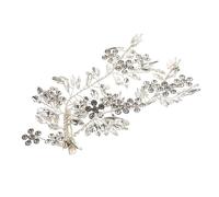 DRESSOOS Full Diamond Hairpin Bridal Flower Hair Clip Rhinestone Embroidered Leaf Hairpin for Wedding Bridal Women Girls