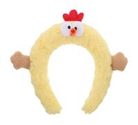 DRESSOOS Funny Chicken Headband with Secure Fit and Versatile Use for Women and Girls Cute Plush Cloth Chick Shape Hairband for Photo Props, Skincare, and Spa Days