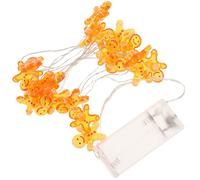 DRESSOOS Gingerbread Man LED String Lights Christmas Decorative Light String for Children's Room Warm White Battery Operated Xmas Party Decor Easy to Operate Plastic Ornament