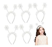 DRESSOOS Girls Headdress Snowflake Hair Bands 6 Pack Snowflake Boers for Christmas Stage