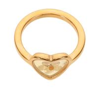 DRESSOOS Gold Plated Heart Finger Ring Lightweight Handmade Dried Flower Jewelry Elegant Pressed Blossom Statement Ring for Women gift for for for for for for