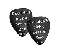 DRESSOOS Guitar Picks for Electric Guitar Made of Stainless Steel Small Size English Engraving
