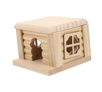 DRESSOOS Hamster Wooden House Hideout Cozy Small Pet Castle Easy to Clean Design Spacious Activity Space