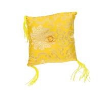 DRESSOOS Handcrafted Buddhist Singing Bowl Pad 16cm Square Meditation Sound Cushion Embroidery Patterns for Temple Rituals and Mindfulness Practice Random Color