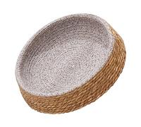 DRESSOOS Handmade Rattan Pet Nest Cat Sleeping Basket Dog Bed Wicker Cat House Round Bed Comfortable Pet Pad