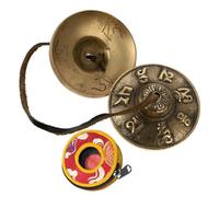 DRESSOOS Handmade Tibetan Copper Cymbals Bell for Yoga Meditation Small Percussion Instrument Religious Symbols for Relaxation and Mindfulness