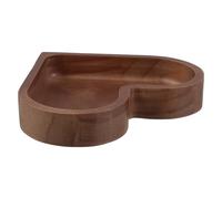 DRESSOOS Heart-Shaped Solid Walnut Wood Platter Large Wooden Snack Tray for Serving Nuts Candy and Dry Fruit Storage Box Decorative Valentine'S Day Heart Bowl