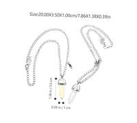DRESSOOS Hexagonal Crystal Pendant Necklace Magnetic Matching Necklaces for Couples Natural Gemstone Accessory Lightweight Stylish Him Her