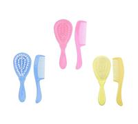 DRESSOOS Infant Hair Brush Set Baby Brush Comb Kit Newborn Detangler Soft Scalp Care 3 Sets of 6 Pieces Safe Comfortable for Boys and Girls Random Color