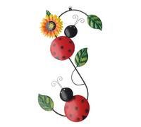 DRESSOOS Iron Art Ladybug Wall Decor for Garden and Room, Red Hanging Outdoor Yarn Wall Ornament Impressive Design, Sturdy Iron Material Suitable for Indoor and Outdoor Use