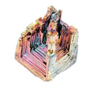 DRESSOOS Irregular Bismuth Crystal Specimen Unique Multi-Function Mineral Stone Handmade Decorative Desktop Adornment for Home Office Study Collectors
