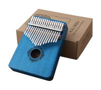 DRESSOOS Kalimba Thumb Piano 17 Keys Beginner Finger Piano in Gem Blue Butterfly Flower and Peach Wood Portable Wooden Musical Instrument for Beginners