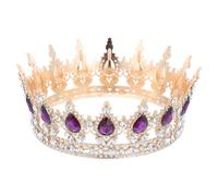 DRESSOOS Large Crown Bridal Hair Accessories Baroco Style Rhinestone Crown with Drop-shaped Design, Lightweight Alloy Bridal Headpieces for Brides at Parties or Birthdays