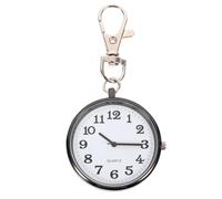 DRESSOOS Large Dial Quartz Pocket Watch for Students and Nurses, Black Zinc Alloy Hanging Nurse Watch with Key Buckle, Old Man Digital Number Pendant Timepiece for Exams and Medical Use